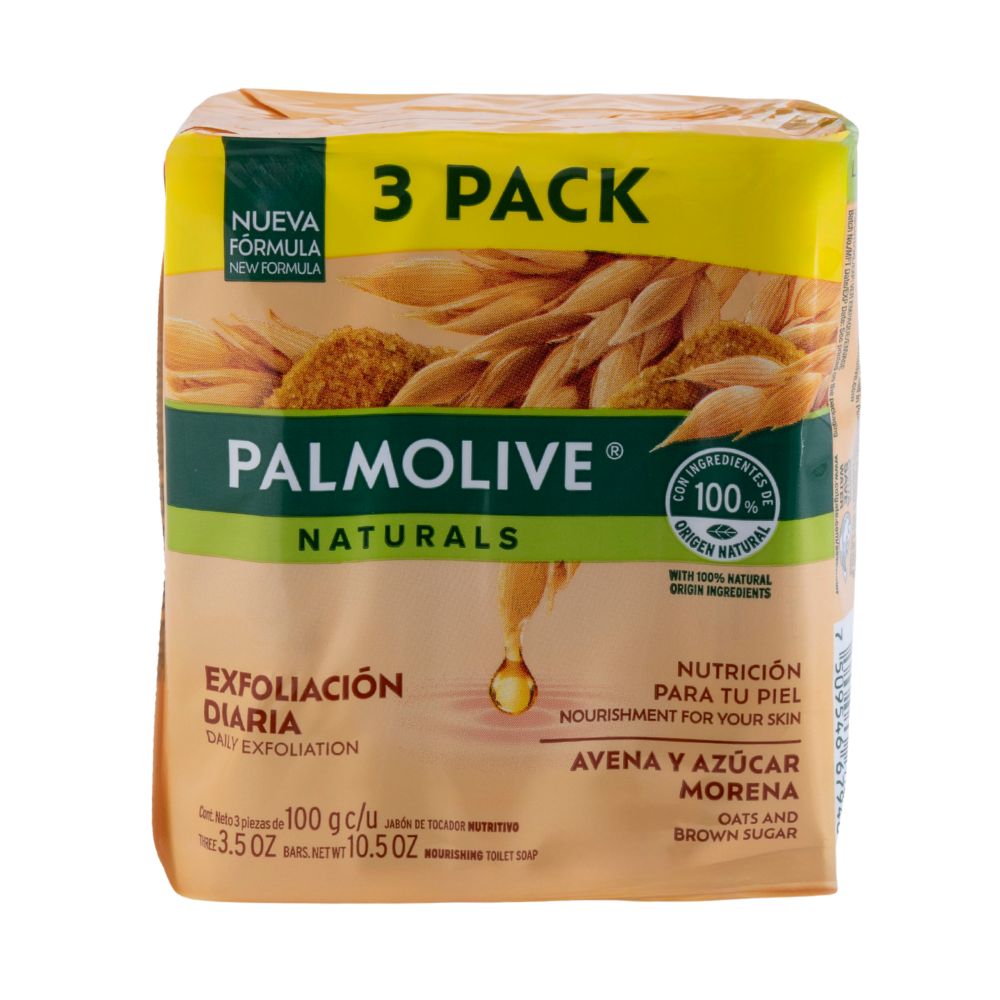 Jabón En Barra Avena Y Azúcar Morena Palmolive3 UND