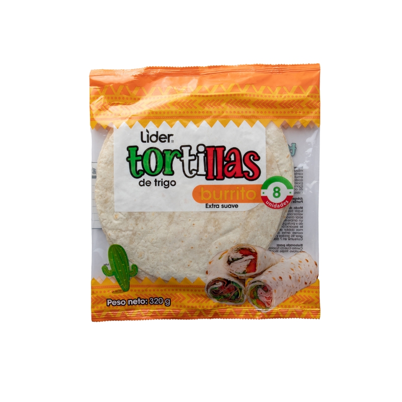 Tortilla De Trigo Burrito Lider8 UND
