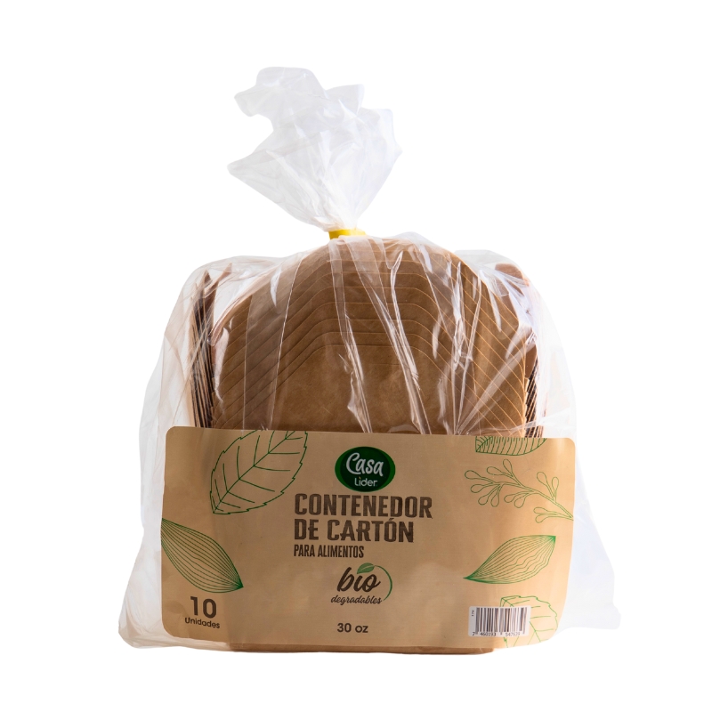 Contenedor De Cartón Para Alimentos Lider 30 Oz10 UND