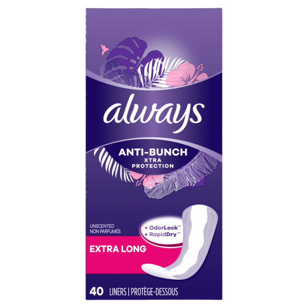 Toallas Sanitarias Liners Always Extralarga Anti Bunch40 UND