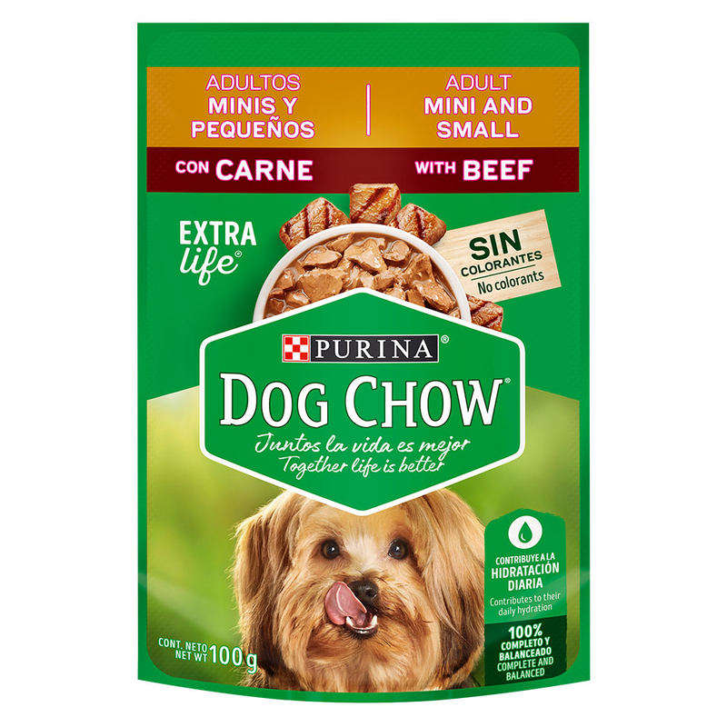 Alimento Húmedo Para Perro Minis Y Pequeños Purina Dog Chow® Con Carne100 GR