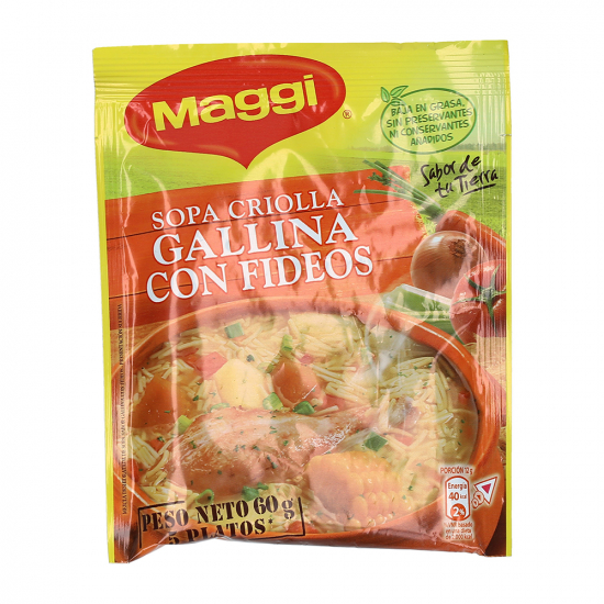 SOPA DE GALLINA CON FIDEOS MAGGI 60 GR Jumbo