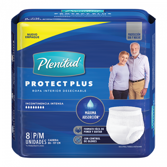 Ropa Interior Desechable Para Adultos Plenitud Protect Plus Size P/M  Und/Paq