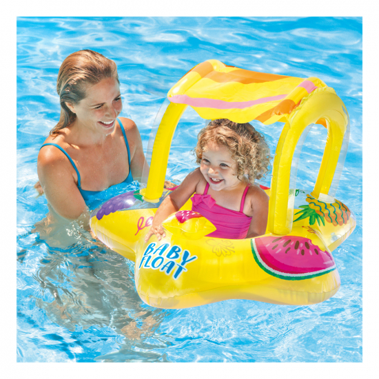 Flotador Para Bebe Con Techo 1-2 Años Intex