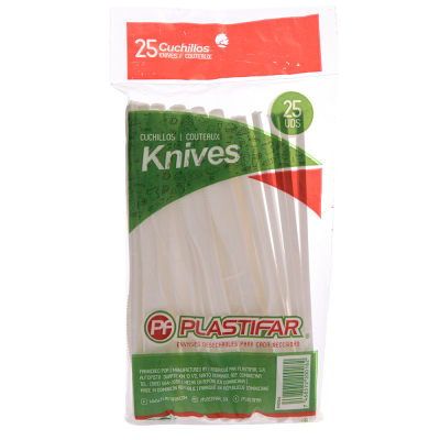 Tenedores Blancos Desechables Plásticos Plastifar (25 uds) –