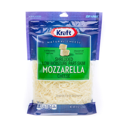 Queso Mozzarella Shredded Low Moisture Kraft 8 Onz