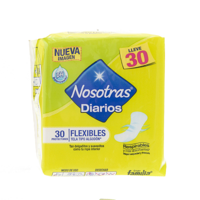 Protectores Diarios Flexibles Nosotras 30 Und/Paq