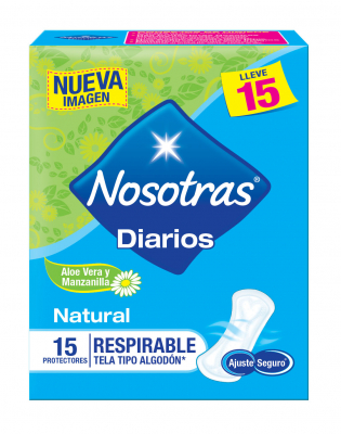 Protectores Diarios Natural Respirable Nosotras 15 Und/Paq