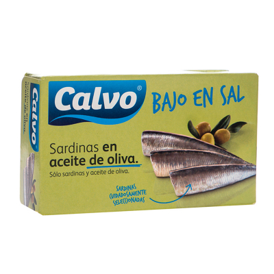 Sardinas En Aceite De Oliva Bajo En Sal Calvo 115 Gr