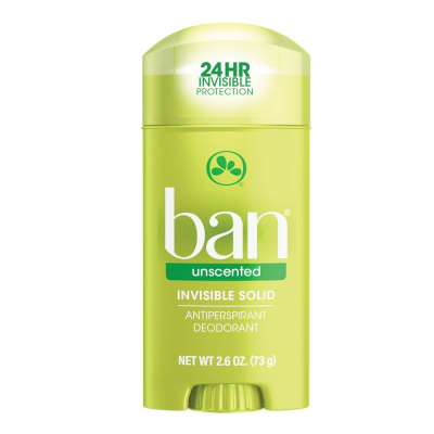 Desodorante Invisible Solid Unscented Ban 2.6 Onz