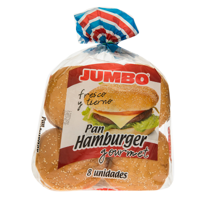Pan De Hamburguesas Gourmet Jumbo 8 Und/Paq