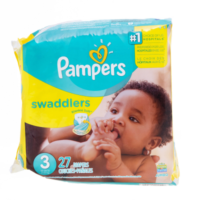 Pañales Swaddlers S3 Jumbo Pampers 26 Und/Paq 