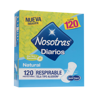 Protectores Diarios Respirables Nosotras 120 Und/Paq