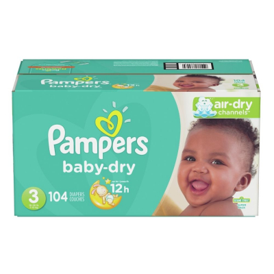 Pañales Etapa 3 Pampers Baby Dry 104 Und/Paq
