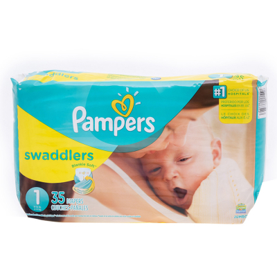 Pañales Swaddlers S1 Jumbo Pampers 32 Und/Paq	