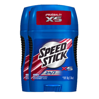 Desodorante Para Hombre En Barra X5 Speed Stick 50 Gr, 2 Und/Paq