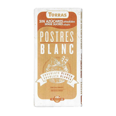 Chocolate Blanco Para Fundir Sin Azucar Torras 200 Gr