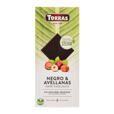Chocolate Negro Con Avellanas Con Stevia Torras 125 Gr