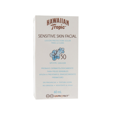 Protector Solar Facial Sensitive Skin SPF50 Hawaiian Tropic 60 Ml
