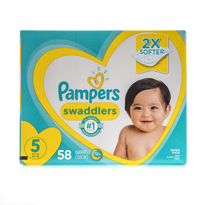 Pañales Swaddlers S5 Super Pack Pampers 58 Und/Paq
