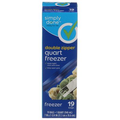 Funda Para Freezer Con Doble Zipper Simply Done 1/4 Gl 19 Und/Paq