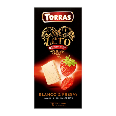 Chocolate Blanco Con Fresas Sin Azucar Torras 125 Gr