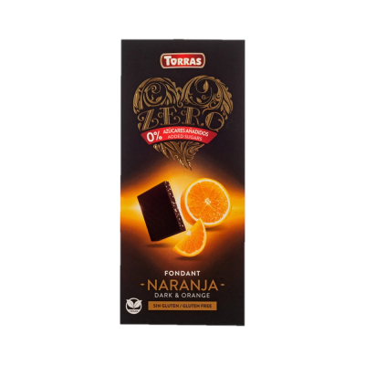 Chocolate Negro Con Naranja Sin Azucar Torras 125 Gr