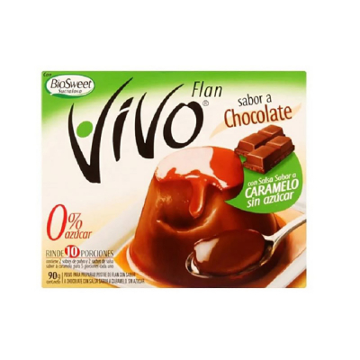 Flan De Chocolate Y Caramelo Sin Azúcar Vivo 90 Gr
