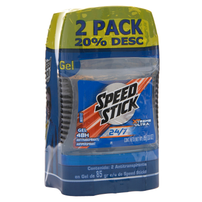 Desodorante Para Hombres En Gel Xtreme Texh Ultra Speed Stick 85 Gr 2 Und/Paq