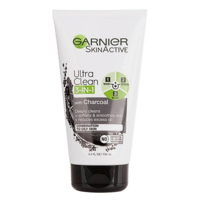Ultra Clean 3 En 1 Con Carbón Garnier SkinActive 4.4 Oz