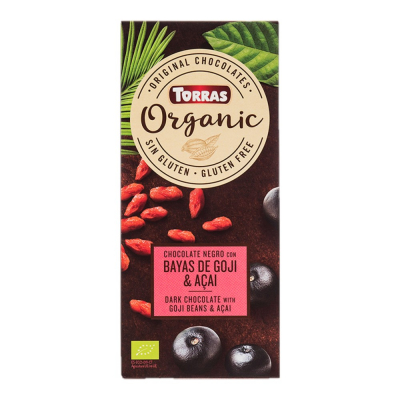 Chocolate Organico Negro Con Goji Y Acai Torras 100 Gr