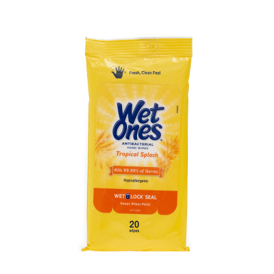 Toallas Húmedas Antibacteriales Para Manos Citrus Wet Ones 20 Und/Paq