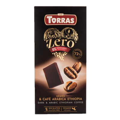 Chocolate Negro Con Cafe Arabica Zero Azucar Torras 100 Gr