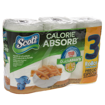 Comprar Toallas de Papel Desechable Scott Multi Absorb 3 Rollos