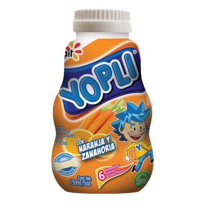 Yogurt Bebible Sabor Naranja Y Zanahoria Yopli 5 Onz