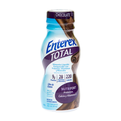 Suplemento Líquido Sabor Chocolate Enterex Total 8 Onz