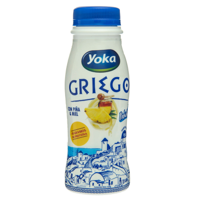 Yogurt Griego Bebible Sabor Piña Y Miel Yoka 8 Onz