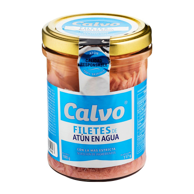 Filetes De Atun En Agua Calvo 180 Gr