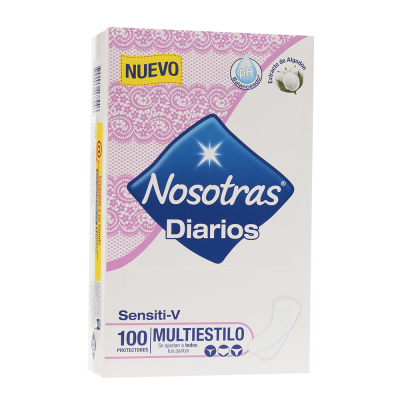 Protectores Diarios Sensitive Multiestilo Nosotras 100 Und/Paq