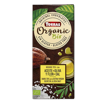 Chocolate Organico 70% Cacao Con Aceite De Oliva Y Flor De Sal Torras