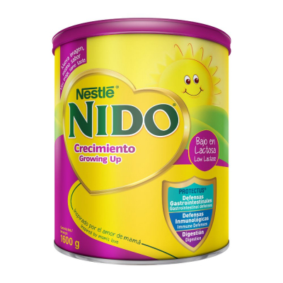 Nestlé Nido Crecimiento Bajo en Lactosa Lata 1.6kg