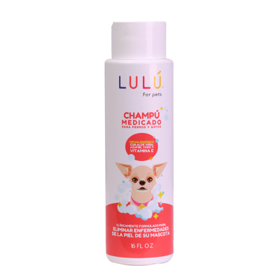 Shampoo Medicado Para Perros Y Gatos Lulú 16 Onz