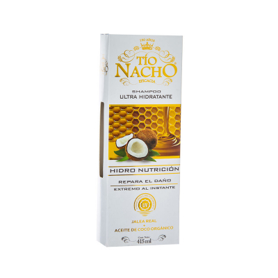 Shampoo Ultra Hidratante De Aceite De Coco Y Jalea Real Tío Nacho 415 Ml 