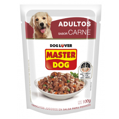 Alimento Húmedo Para Perros Trocitos Sabor Carne Master Dog 100 Gr