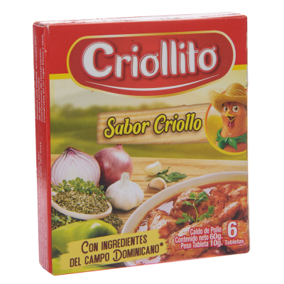 Caldo De Pollo Criollito 6 Und/Paq
