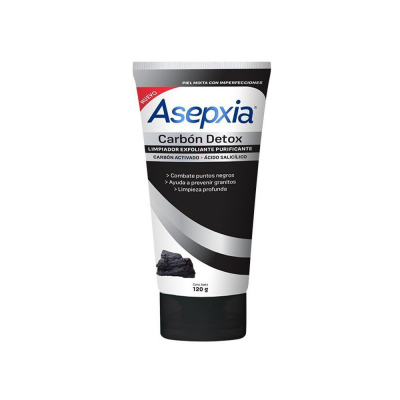 Limpiador Exfoliante Facial Con Carbón Detox Asepxia 120 Gr