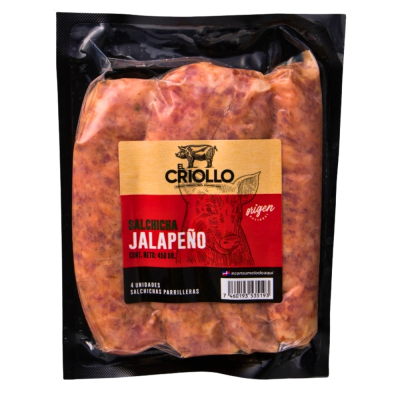 Salchicha Parrillera Con Jalapeño El Criollo 450 Gr