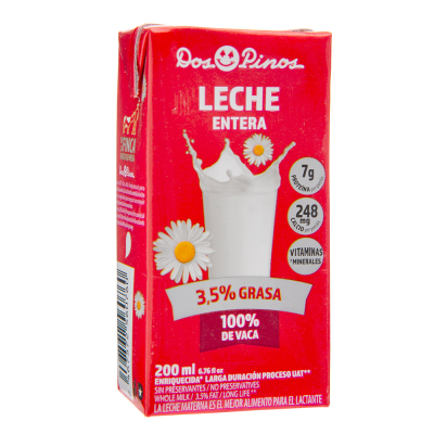 Leche Entera 3.5% Dos Pinos 200 Ml