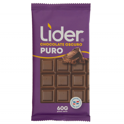 Chocolate Oscuro Puro Líder 60 Gr 