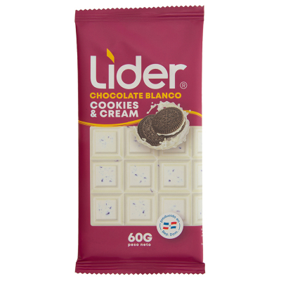 Chocolate Blanco Cookies And Cream Líder 60 Gr 